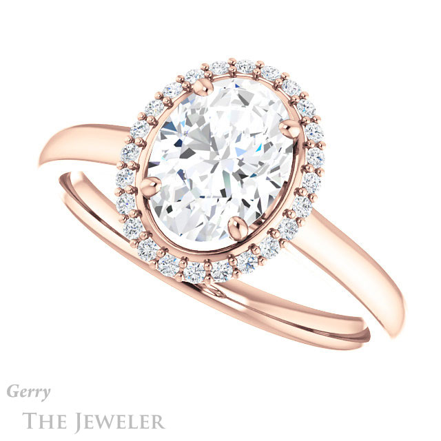 Oval Shaped Forever One Moissanite Engagement Ring #GTJ925-oval-fo-r