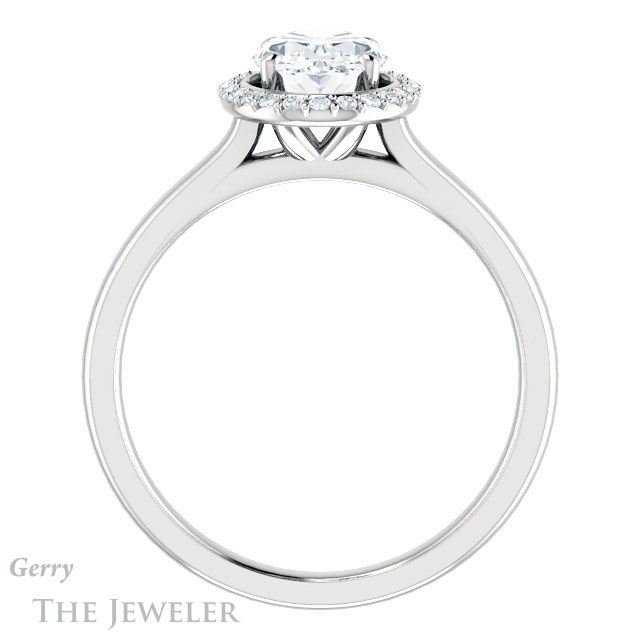 Oval Shaped Forever One Moissanite Engagement Ring #GTJ925-oval-fo-w