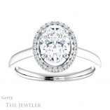 Oval Shaped Forever One Moissanite Engagement Ring #GTJ925-oval-fo-w