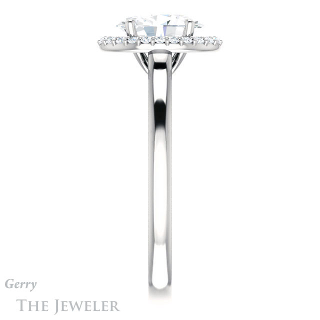 Oval Shaped Forever One Moissanite Engagement Ring #GTJ925-oval-fo-w