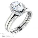 Oval Shaped Forever One Moissanite Engagement Ring #GTJ925-oval-fo-w