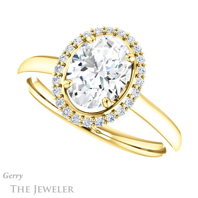 Oval Shaped Forever One Moissanite Engagement Ring #GTJ925-oval-fo-y 5 Oval Shaped Forever One Moissanite Engagement Ring #GTJ925-oval-fo-y