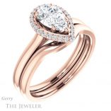 Pear Shaped Forever Brilliant Moissanite Engagement Ring #GTJ925-pear-fb-r