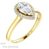 Pear Shaped Forever Brilliant Moissanite Engagement Ring #GTJ925-pear-fb-y