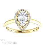 Pear Shaped Forever Brilliant Moissanite Engagement Ring #GTJ925-pear-fb-y
