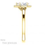 Pear Shaped Forever Brilliant Moissanite Engagement Ring #GTJ925-pear-fb-y