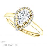Pear Shaped Forever Brilliant Moissanite Engagement Ring #GTJ925-pear-fb-y