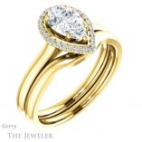 Pear Shaped Forever Brilliant Moissanite Engagement Ring #GTJ925-pear-fb-y