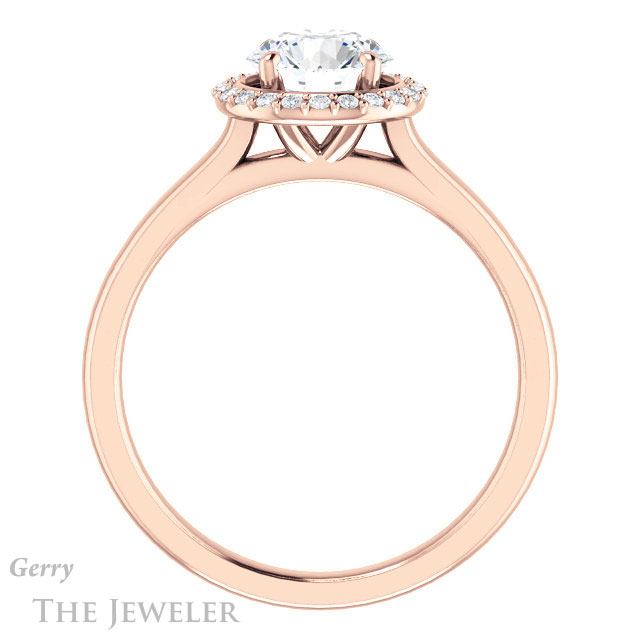 Round Cut Forever One Moissanite Engagement Ring #GTJ925-round-fo-r