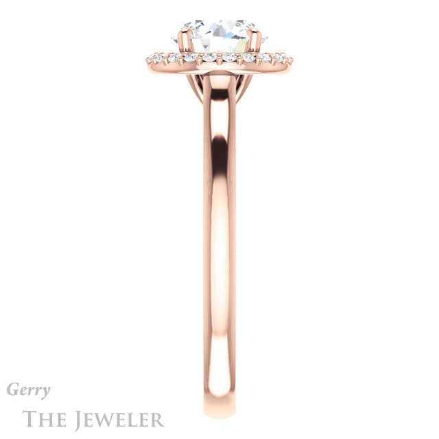 Round Cut Forever One Moissanite Engagement Ring #GTJ925-round-fo-r