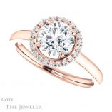 Round Cut Forever One Moissanite Engagement Ring #GTJ925-round-fo-r