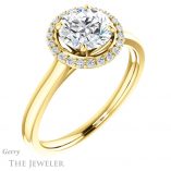 Round Cut Forever One Moissanite Engagement Ring #GTJ925-round-fo-y