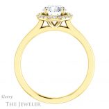 Round Cut Forever One Moissanite Engagement Ring #GTJ925-round-fo-y