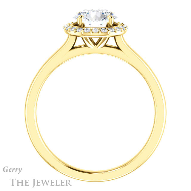 Round Cut Forever One Moissanite Engagement Ring #GTJ925-round-fo-y