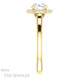 Round Cut Forever One Moissanite Engagement Ring #GTJ925-round-fo-y