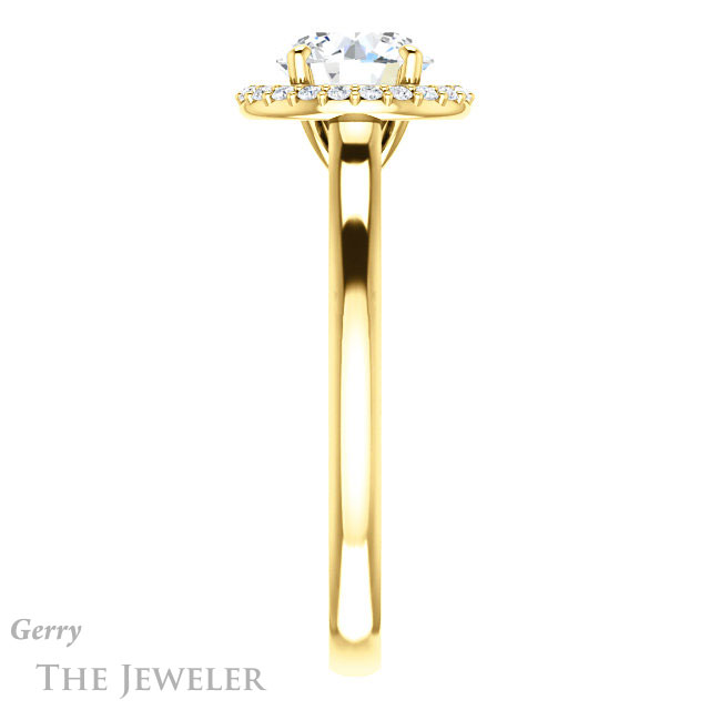 Round Cut Forever One Moissanite Engagement Ring #GTJ925-round-fo-y