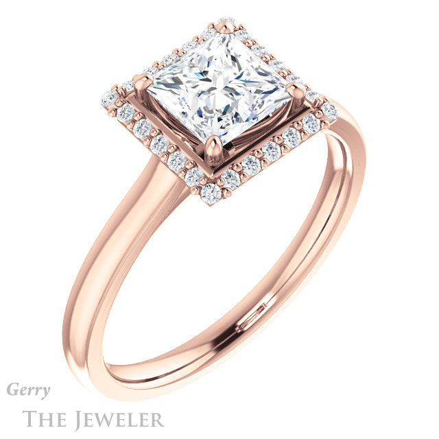 Princess Cut Forever One Moissanite Engagement Ring #GTJ925-square-fo-r