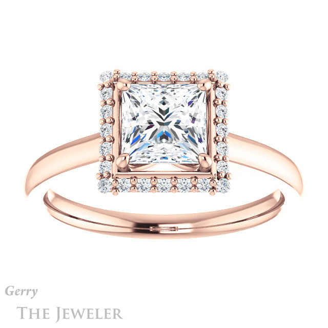 Princess Cut Forever One Moissanite Engagement Ring #GTJ925-square-fo-r
