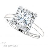 Princess Cut Forever One Moissanite Engagement Ring #GTJ925-square-fo-w