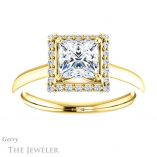 Princess Cut Forever One Moissanite Engagement Ring #GTJ925-square-fo-y