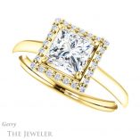 Princess Cut Forever One Moissanite Engagement Ring #GTJ925-square-fo-y