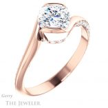 Cushion Cut Forever One Moissanite Engagement Ring #GTJ927-cushion-fo-r 4 Cushion Cut Forever One Moissanite Engagement Ring #GTJ927-cushion-fo-r