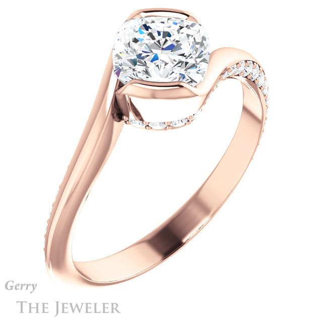 Cushion Cut Forever One Moissanite Engagement Ring #GTJ927-cushion-fo-r 4 Cushion Cut Forever One Moissanite Engagement Ring #GTJ927-cushion-fo-r