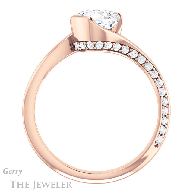 Cushion Cut Forever One Moissanite Engagement Ring #GTJ927-cushion-fo-r