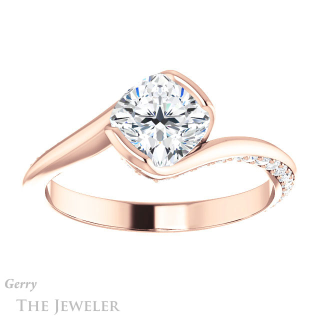 Cushion Cut Forever One Moissanite Engagement Ring #GTJ927-cushion-fo-r