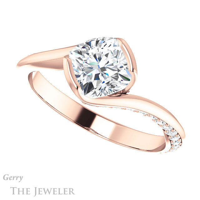 Cushion Cut Forever One Moissanite Engagement Ring #GTJ927-cushion-fo-r 5 Cushion Cut Forever One Moissanite Engagement Ring #GTJ927-cushion-fo-r