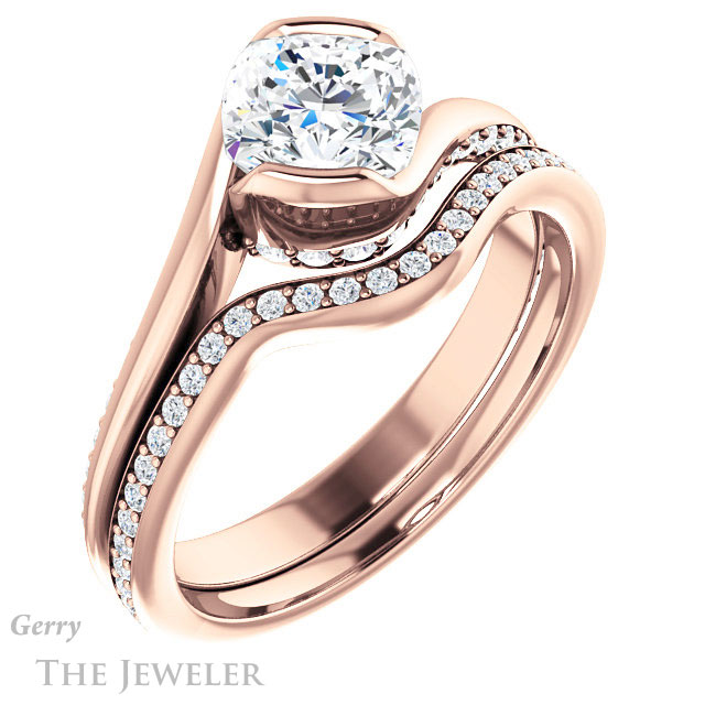 Cushion Cut Forever One Moissanite Engagement Ring #GTJ927-cushion-fo-r 6 Cushion Cut Forever One Moissanite Engagement Ring #GTJ927-cushion-fo-r