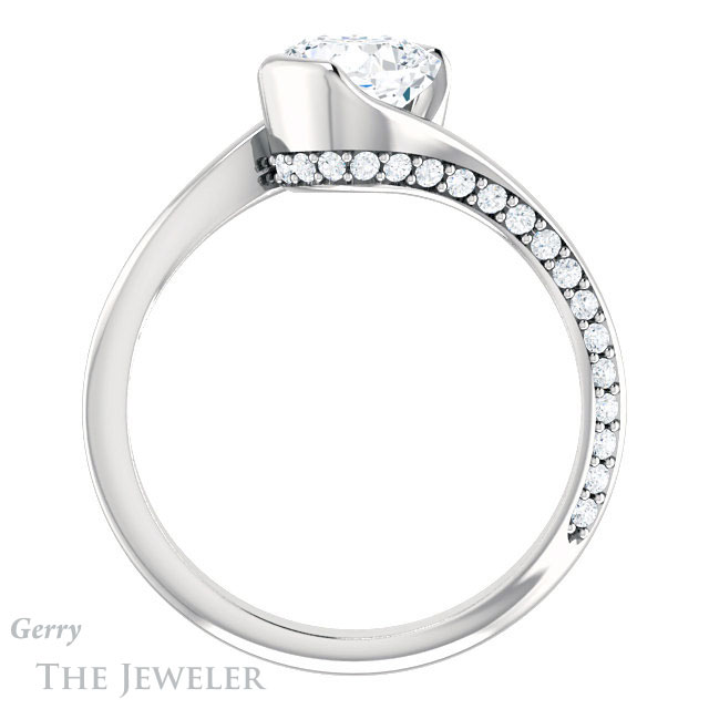 Cushion Cut Forever One Moissanite Engagement Ring #GTJ927-cushion-fo-w 2 Cushion Cut Forever One Moissanite Engagement Ring #GTJ927-cushion-fo-w