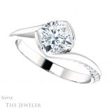 Cushion Cut Forever One Moissanite Engagement Ring #GTJ927-cushion-fo-w 5 Cushion Cut Forever One Moissanite Engagement Ring #GTJ927-cushion-fo-w