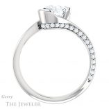 Oval Shaped Forever One Moissanite Engagement Ring #GTJ927-oval-fo-w