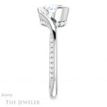 Oval Shaped Forever One Moissanite Engagement Ring #GTJ927-oval-fo-w