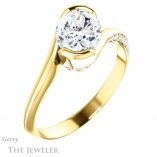 Oval Shaped Forever One Moissanite Engagement Ring #GTJ927-oval-fo-y