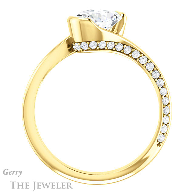 Oval Shaped Forever One Moissanite Engagement Ring #GTJ927-oval-fo-y