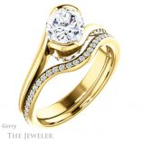 Oval Shaped Forever One Moissanite Engagement Ring #GTJ927-oval-fo-y