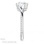 Round Cut Forever One Moissanite Engagement Ring #GTJ927-round-fo-w 3 Round Cut Forever One Moissanite Engagement Ring #GTJ927-round-fo-w