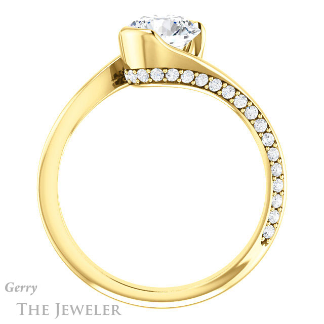 Round Cut Forever One Moissanite Engagement Ring #GTJ927-round-fo-y 2 Round Cut Forever One Moissanite Engagement Ring #GTJ927-round-fo-y