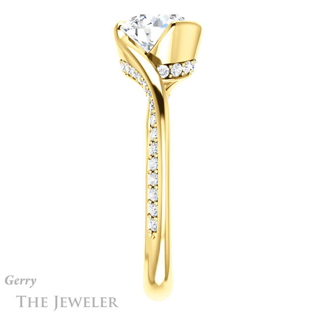 Round Cut Forever One Moissanite Engagement Ring #GTJ927-round-fo-y 3 Round Cut Forever One Moissanite Engagement Ring #GTJ927-round-fo-y