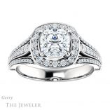 Cushion Cut Forever One Moissanite Engagement Ring #GTJ928-cushion-fo-w 1 Cushion Cut Forever One Moissanite Engagement Ring #GTJ928-cushion-fo-w