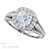 Cushion Cut Forever One Moissanite Engagement Ring #GTJ928-cushion-fo-w 5 Cushion Cut Forever One Moissanite Engagement Ring #GTJ928-cushion-fo-w