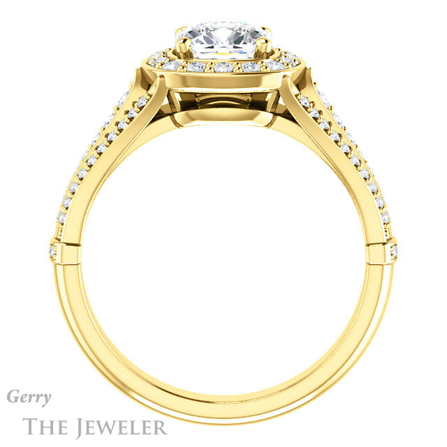 Cushion Cut Forever One Moissanite Engagement Ring #GTJ928-cushion-fo-y