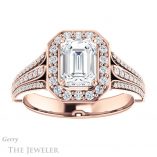 Emerald Cut Forever One Moissanite Engagement Ring #GTJ928-emerald-fb-r 1 Emerald Cut Forever Brilliant Moissanite Engagement Ring #GTJ928-emerald-fb-r