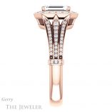 Emerald Cut Forever One Moissanite Engagement Ring #GTJ928-emerald-fb-r 3 Emerald Cut Forever Brilliant Moissanite Engagement Ring #GTJ928-emerald-fb-r