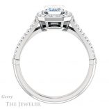 Emerald Cut Forever One Moissanite Engagement Ring #GTJ928-emerald-fb-w 2 Emerald Cut Forever Brilliant Moissanite Engagement Ring #GTJ928-emerald-fb-w