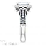 Emerald Cut Forever One Moissanite Engagement Ring #GTJ928-emerald-fb-w 3 Emerald Cut Forever Brilliant Moissanite Engagement Ring #GTJ928-emerald-fb-w