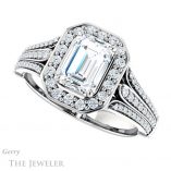 Emerald Cut Forever One Moissanite Engagement Ring #GTJ928-emerald-fb-w 5 Emerald Cut Forever Brilliant Moissanite Engagement Ring #GTJ928-emerald-fb-w