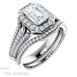 Emerald Cut Forever One Moissanite Engagement Ring #GTJ928-emerald-fb-w 6 Emerald Cut Forever Brilliant Moissanite Engagement Ring #GTJ928-emerald-fb-w